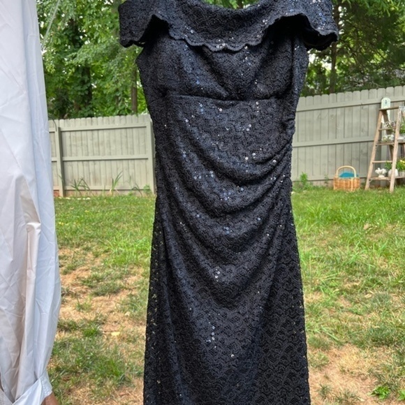 R&M Richards Black Lace Over with Sequins - Picture 3 of 17